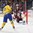 COLOGNE, GERMANY - MAY 11: Sweden's Victor Rask #49 with a scoring chance against Latvia's Elvis Merzlikins #30 while Zemgus Girgensons #28 looks on during preliminary round action at he 2017 IIHF Ice Hockey World Championship. (Photo by Andre Ringuette/HHOF-IIHF Images)

